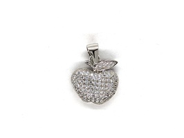 Apple Silver pendant + 18" Necklace