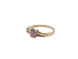 10k Gold Ring with Pink Heart-Shaped Gem