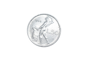 1954 Italy 50 Lire Coin