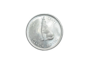 1967 (1867-) Canadian .800 Silver Half-Dollar Coin