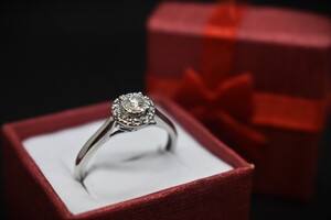 10K Gold Ring with Clear Gems
