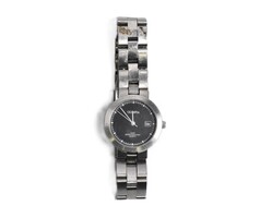 Olympia Silver Wrist Watch - Black Dial