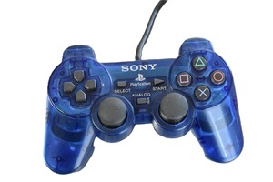 sony ps2 controller transparent blue