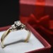 14K Gold Ring with Clear Gems