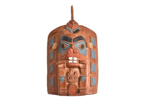 West Coast Indian Art Beaver Headpiece Face Mask by J Wolf