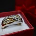 14K Two-Tone Gold Ring with Clear Gems