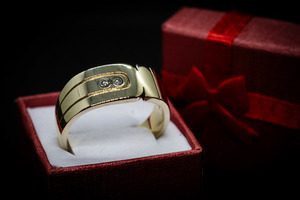 10K Gold Men's Diamond Band Ring