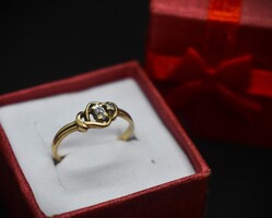 10K Gold Ring with Clear Gems