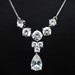 925 Silver Necklace with Clear Gems - 16"
