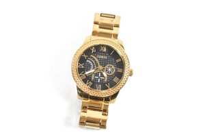 Guess Gold Black Dial Men's Watch