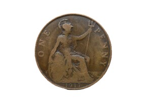 1917 Great Britain One Penny Coin