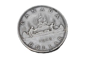 1963 Canadian One Dollar Silver Coin - 0.800Ag