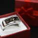 925 Silver Ring with Smokey-Black Gems