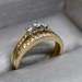 14K Gold Ring Set with Clear Gems