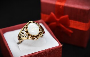 10K Gold Opalite Ring