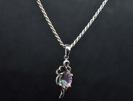 Silver Mystic Topaz Necklace, Pendant and Earring Set