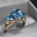 10K Gold Ring With Blue Gems