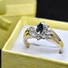 14k Gold Ring with Blue and Clear Gems