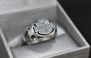 925 Silver Harley Davidson Ring