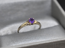 10k Gold Ring with Purple Stone