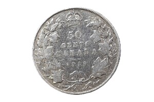 1918 CAD Silver Half Dollar - 0.925Ag